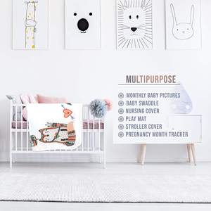 <strong>Baby</strong> Growth Photo <strong>Mat</strong> Blanket Flannel Fleece Montly <strong>Milestone</strong> Blankets and Accessories - Product Image 3