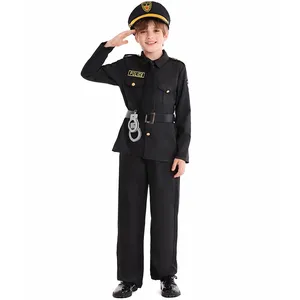 Costume d'Halloween pour garçons Costume de policier noir pour performance <span class=keywords><strong>Tenue</strong></span> de jeu de rôle pour enfants pour les festivals de fête - Product Image 5
