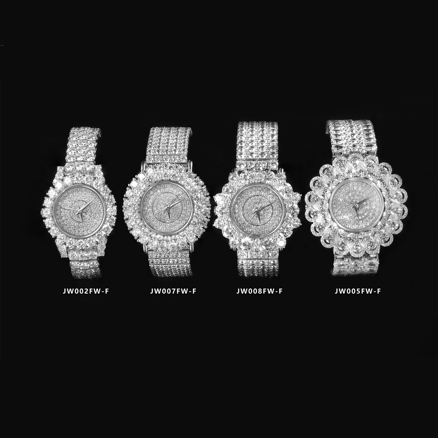 Abiding 2025 New Handcrafted Women's Luxurious Moissanite Watches 925 Silver Sparkly Iced Out Moissanite Quartz Wrist Watch