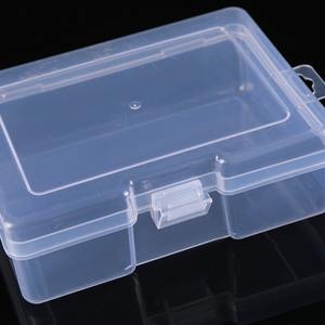 Boîte de rangement rectangulaire transparente en plastique PP, 13.3x10.1x4.6cm, capacité de 1L, organisateur de bijoux de bureau couvert - Product Image 3