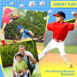 24 ballons de baseball en cuir alvéolé pour l'entraînement à la machine à lancer, couture rouge, coordination œil-main - Product Image 6