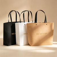 Sacs de shopping en papier d'art de luxe écologiques et recyclables personnalisés, avec lamination mate, doublure en éponge, logo personnalisé pour les petites entreprises