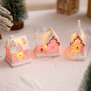 <span class=keywords><strong>Casa</strong></span> pequeña Art <span class=keywords><strong>Deco</strong></span> de resina rosa con paisaje en miniatura ligero decoración del hogar figurita regalo para niña - Product Image 6