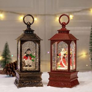 Christmas <b>LED</b> Light Water-Filled Wind Lantern Glowing Snowman Ornament for Home Decoration - Product Image 2
