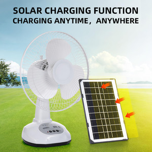 Trung Quốc Nhà Máy 16inch 18inch 12V DC năng lượng mặt trời AC/DC có thể sạc lại Fan <span class=keywords><strong>LED</strong></span> ánh sáng USB phí điều khiển kỹ thuật số làm mát không khí Fan panel năng lượng mặt trời - Product Image 3