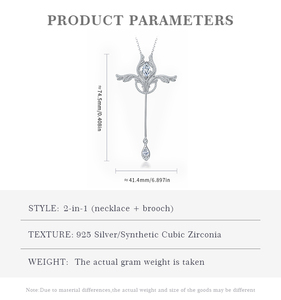 ALICE S925 실버 디자이너 앨리스 플라워 브로치 펜던트 지르콘 목걸이 여성 패션 고급 주얼리 - Product Image 4