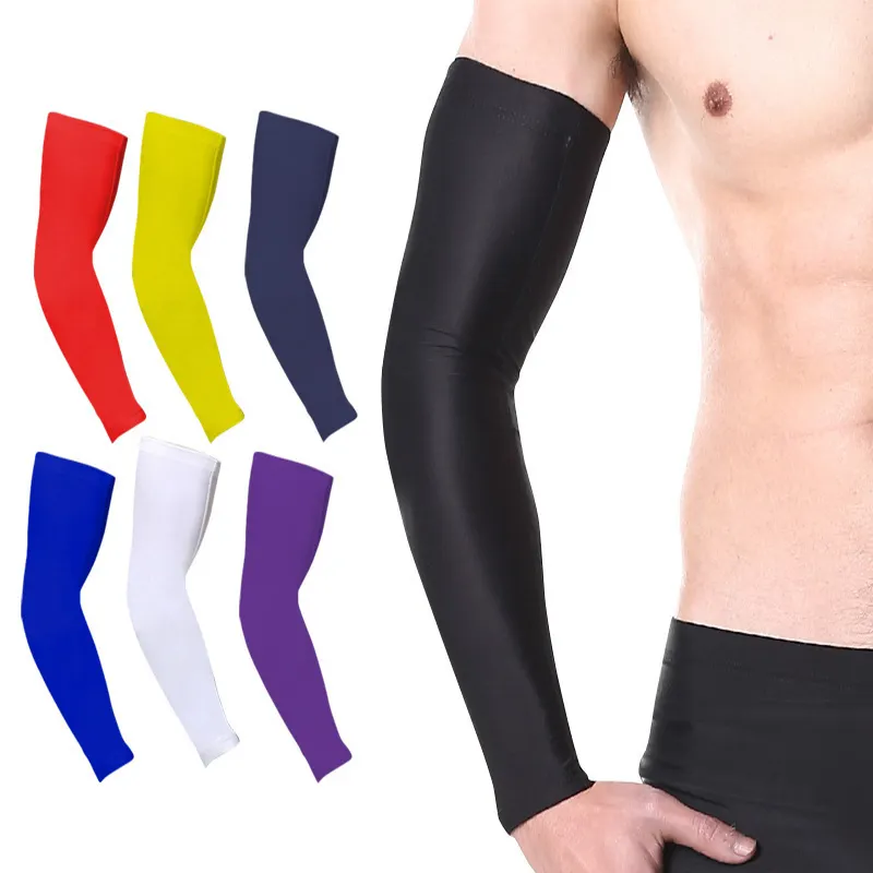 Manches De Bras Sport Basketball Football Baseball Bras Manches Pour Hommes Femmes Compression Vélo Bras Manches Protection Uv