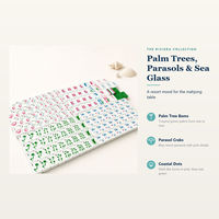 Jeu de Mahjong Riviera : Tuiles Tropicales, Palmiers, Parasol, Verre de Mer – Jeu de Table de Voyage