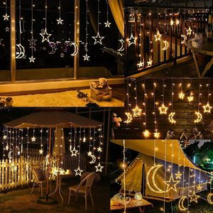 <span class=keywords><strong>Ramadan</strong></span> décoration LED fée scintillante étoile rideau lumières pour intérieur extérieur chambre anniversaire fête de mariage - Product Image 2