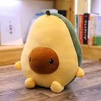 20Cm Zacht Kawaii Fruit Avocado Kussen Pluche Speelgoed Custom Logo Gedrukt Gevuld Met Pp Katoen