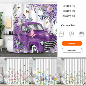 <span class=keywords><strong>Rideau</strong></span> <span class=keywords><strong>de</strong></span> <span class=keywords><strong>douche</strong></span> en tissu imperméable à l'eau avec motif floral <span class=keywords><strong>de</strong></span> plantes aquarelle, 72x72 pouces, hôtels, <span class=keywords><strong>vert</strong></span> <span class=keywords><strong>sauge</strong></span>, eucalyptus, avec crochets - Product Image 3