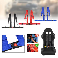 Sabuk Pengaman Balap Baru 3 Inci Universal Dapat Disesuaikan 5 Titik Harness Pengaman Mobil Bantalan Bahu Spons Pengunci Latch Kart