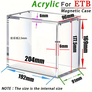 Acrylic Pokemon Booster <span class=keywords><strong>Box</strong></span> trường hợp tùy chỉnh etb TCG bảo vệ rõ ràng kinh doanh thẻ trò chơi hiển thị hộp với nắp từ cho người thu gom - Product Image 6