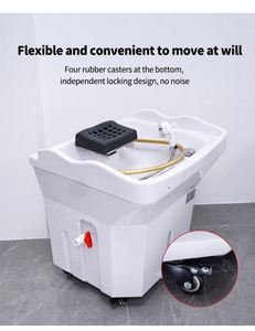 Bac de lavage capillaire professionnel portable 60L avec circulation d'eau et réservoir pour usage domestique - Product Image 2