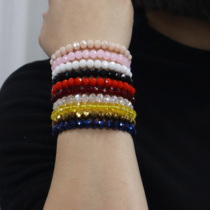 Браслеты из стеклянных бусин с кристаллами на резинке для девочек, оптом, по цене производителя - Product Image 6