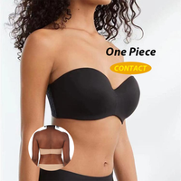 Soutien-gorge push-up sans bretelles demi-tasse femmes soutien-gorge une pièce sexy sans couture solide pour femmes