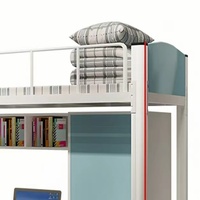 Lit d'étudiant mobilier de dortoir lit mezzanine en métal avec bureau d'ordinateur et ensemble de chaises lit-armoire avec échelle pour étudiant