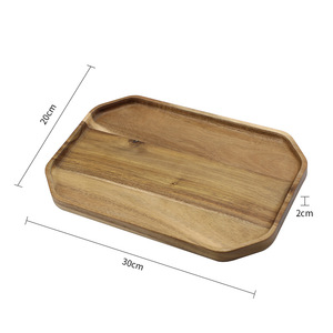 ถาดเสิร์ฟไม้กระถิน 30x20x2 ซม. รูปทรงสี่เหลี่ยมผืนผ้า ลายไม้ สำหรับใช้ในครัวเรือน - Product Image 3