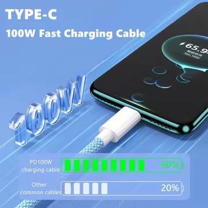100W High Speed Nylon Braided <b>Cable</b> <b>USB</b> to <b>Type</b>-<b>C</b> 6A Fast Charging <b>Cable</b> 1M 2M <b>USB</b> <b>C</b> Data <b>Cable</b> - Product Image 3