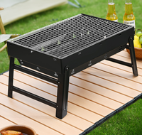 Barbecue pliant portable en acier inoxydable léger avec support d'outils pour cuisson en extérieur et camping