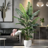 Vente en gros de palmiers artificiels en plastique réaliste Dypsis Lutescens en pot, décoration intérieure, usage domestique et hôtelier pour Pâques