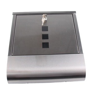 Boîte aux lettres murale en acier inoxydable, serrure avec clés, compartiment à journaux inclus, fenêtre de visualisation facile à assembler - Product Image 4