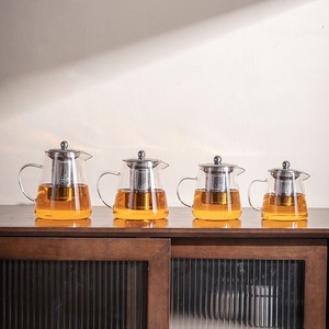 Bộ ấm trà thủy tinh borosilicat cao cấp với nắp thép không gỉ & bộ lọc trà Kung Fu, ấm trà & ấm đun nước có lưới lọc trà - Product Image 6