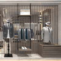 Étagère de présentation de haute qualité pour magasin, avec éclairage LED, pour vêtements, personnalisable, écologique, pour sol/plafond, usage commercial