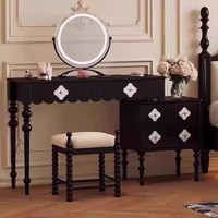 Coiffeuse moderne en bois massif avec miroir sur pied, tailles personnalisées, mobilier d'intérieur de haute qualité pour appartement et maison