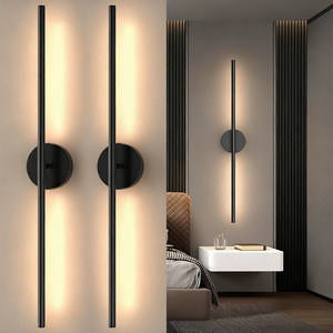 Wall <b>Lamp</b> Led Black Aluminum Minimalist <b>Touch</b> Control Wall Mounted Bedroom Living Room Lighting - Product Image 1