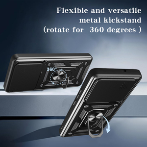 Funda Protectora Antigolpes con Lente Deslizante para Motorola <span class=keywords><strong>Moto</strong></span> EDGE 60 Fusion 40 50 40 30 20 E22 E20, con Anillo Magnético para Soporte de Coche - Product Image 4