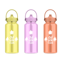 Bouteille d'eau en plastique réutilisable sans BPA bouteille à boire portable étanche pour salle de sport, bureau, voyage en plein air