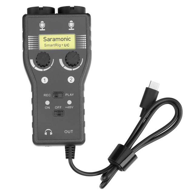 Saramonic SmartRig+ UC Two Channel USB C Audio Interface With XLR and 3.5mm Inputs for Mobile Devices and Computers