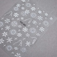Vente en gros d'autocollants flocons de neige blancs série MO autocollants pour ongles fleurs avec diamant décoration mode nail art