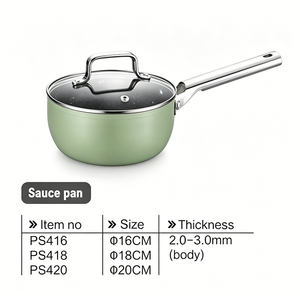 Ensemble de casseroles et poêles de cuisine de luxe de haute qualité, <span class=keywords><strong>en</strong></span> aluminium épais, avec revêtement antiadhésif <span class=keywords><strong>Tefal</strong></span>, pour cuisson à induction, wok vert - Product Image 3
