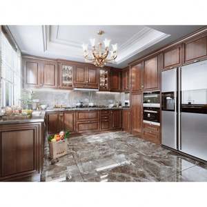 Custom American Style Home <b>Cabinets</b> Custom White Shaker Solid Wood Kitchen <b>Walnut</b> Wood Kitchen <b>Cabinets</b> Complete Sets - Product Image 5