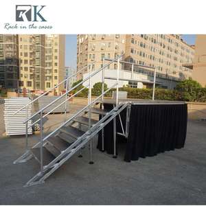 Plataforma de Escenario Portátil RK de Altura Ajustable, Plataforma Modular de Aluminio para Eventos, con Faldones, Capacidad de Carga de 750 kg/m², para Conciertos y Bodas - Product Image 4