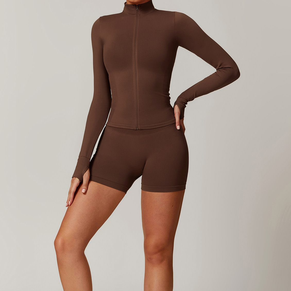 7755 jacket, 7655 shorts, coffee color