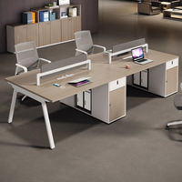 Séparateurs de bureau modernes Poste de travail cloisonné Personnel en bois Meubles de table de travail