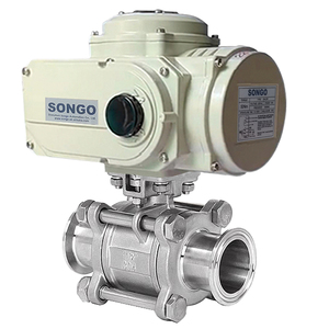Vanne à boisseau sphérique sanitaire 3PC DN20 en acier inoxydable 304/316 de qualité alimentaire, pour régulation électrique haute température 4-20mA, OEM - Product Image 1