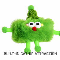 Jouet pour chat en peluche interactif de haute qualité avec herbe à chat intégrée pour chats d'intérieur