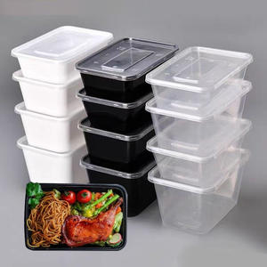 निः शुल्क नमूना डिस्पोजेबल स्पष्ट काले pp खाद्य कंटेनर माइक्रोवेव योग्य आयताकार भोजन दोपहर का बॉक्स - Product Image 1