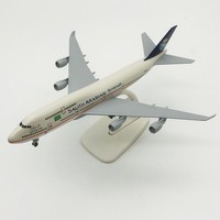 Modèle d'avion B747 en métal moulé sous pression à l'échelle 1:200, 20 cm, avec roues, pour bricolage, cadeaux fantaisie, prix de gros
