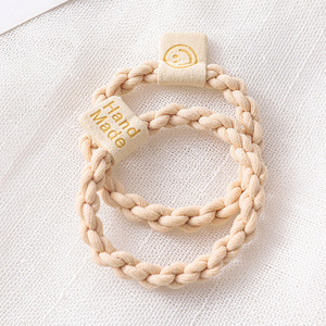 Élastiques à cheveux tressés haute élasticité en tissu torsadé motif Smiley pour queue de cheval, accessoires capillaires pour femmes, usage quotidien, Yiwu Été 2024 - Product Image 3