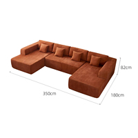 Style scandinave grand canapé modulaire haute densité mousse chenille tissu velours lit d'angle pour centre commercial salle à manger compression minimaliste