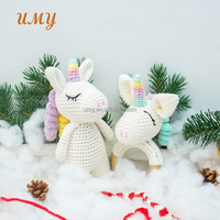 Articles en crochet bio, très demandés, grands jouets doux faits à la main, certification CE, amigurumi, poupée licorne en peluche pour bébés