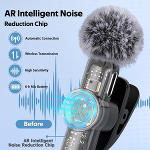 Mini Microphone Lavalier sans fil Gaming Tiktok <span class=keywords><strong>Vlog</strong></span> Micro de prise de vue vidéo courte pour téléphone portable Streaming en direct - Product Image 2