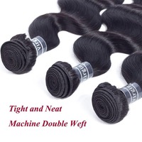 JN Hair 100% Cheveux Humains Brésiliens Remy Non Traités Ondulés 3 Paquets Tissage Double à la Machine Couleur Plus Foncée Seulement Extensions de Cheveux