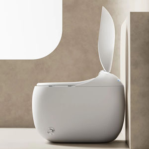 WC intelligent en céramique moderne à poser au sol avec chasse d'eau automatique à capteur de pied, bidet intégré, siphon en S, nouveau <span class=keywords><strong>design</strong></span>, siège chauffant à distance - Product Image 5