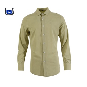 Camicia da uomo Casual traspirante a maniche lunghe con risvolto tinta unita a spalla per la primavera autunno/inverno stile formale personalizzabile - Product Image 4
